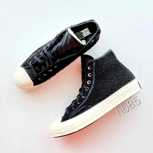 Converse Chuck 70 Varsity Hi Faux Shearling Black Egret Men's 8 - Picture 2 of 6